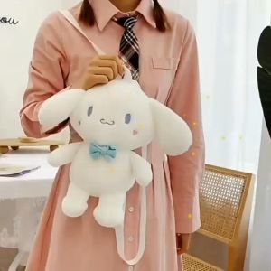 Tas Ransel Wanita Boneka Cinnamoroll Tas Rangsel Melody Cinamorol Bulu Halus Motif Kartun Hewan