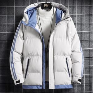 ROMON | Lomond Mens Thickened Winter Cotton Jacket Loose Fit Hooded Downproof Cold-resistant Outerwear Fashion Urban Style Youthful Vitality