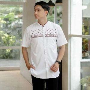 Baju koko pria Bordir Big size jumbo XXL XXXL Lengan pendek