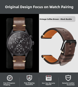 Maikes | Quick Release Genuine Leather Mens Retro Watch Strap