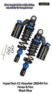 HYPERTECH NMAX155 LOWERED ABSORBER 285MM HEAVY DUTY ABSORBER NMAX PNP MONO SHOCK HYPERTECH ULTIMATE PRO-X2 ABSORBER NMAX YAMAHA NVX ABSORBER 285MM PURPLE BLUE GREEN CYAN BLACK GOLD RED