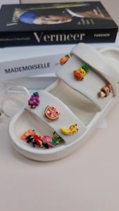 Bộ 12 Charm Sticker chủ đề trái cây xấu xí Mayto gắn Dép Sục Cá Sấu JB-160