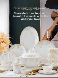 JINGDITAOCI | Luxury Porcelain Dinnerware Set