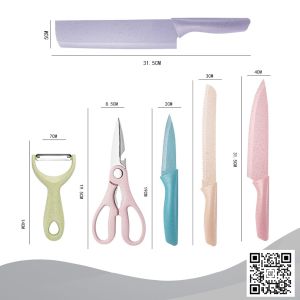 Pisau Dapur Set 6 in 1 Bahan Stainless Steel PREMIUM