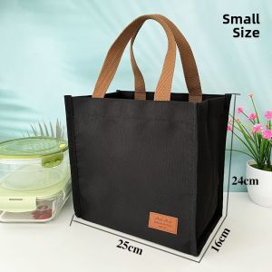 Waterproof Canvas Hand Carry Insulated Lunch Bag Large