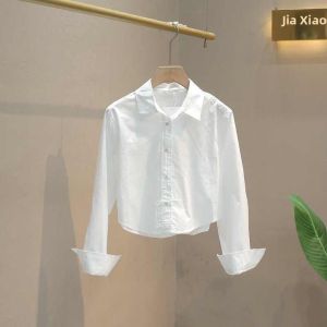White Long Sleeve Womens Shirt Casual Loose Fit Collared Top Fashion Design Autumn New Style Versatile Commute Regular Size