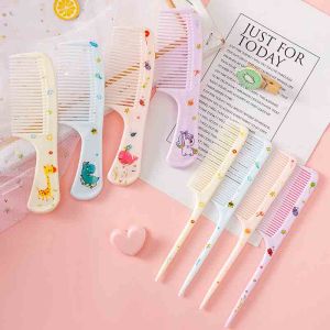 Cute cartoon hair comb Childrens baby Massage comb with dense teeth pointed tail set mini portable animal pattern comb set