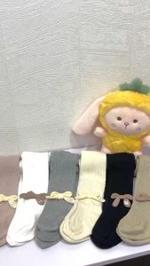 Quần tất cho bé gái tất cho bé len gân legging có bàn đính nơ thêu thỏ đáng yêu bé gái