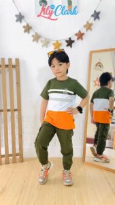 Lily And Clark Kaos Anak Laki-Laki Warna Army Combine KLC83