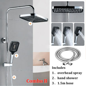 12 Inch Large Panel Rain Shower Head/Handheld Shower Combination Bathroom Handheld Three Modes Pressurized Shower Set