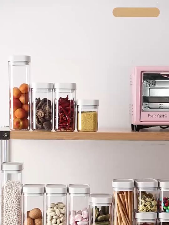 Bincoo Square Plastic Airtight Jar Airtight Acrylic Container Whole