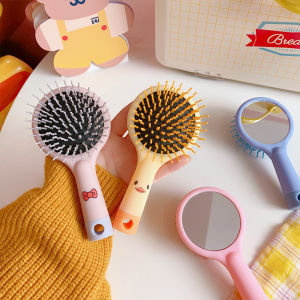 IVY Cute Mini Air Cushion Comb Women Portable Air Bag Massage Comb Household Compact Comb with Mirror