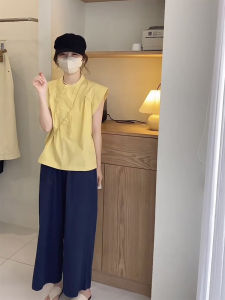 Casual Loose Womens Tank Top Summer Fashionable Japanese Style round Neck Shirt Fly Sleeve Vest Elegant Slimming Effect