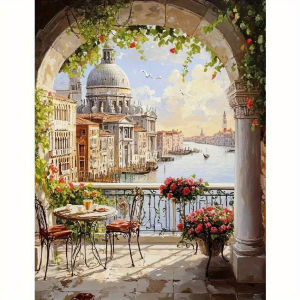 Acrylic Paint By Numbers Beautiful Lake View Painting By Numbers on Canvas Coloring By Number for Adults Paint Digital Art