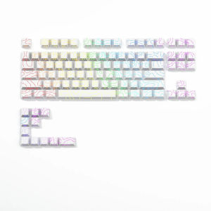 97/130 Cherry Profile Double Shot PBT Keycaps Màu Tím In Mặt Trên Có Họa Tiết Địa Hình Tỏa Sáng Cho Bàn Phím MX Switch