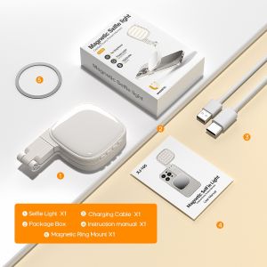 Đèn LED Tự Sướng Từ Tính Cho iPhone Với Gương Tương Thích Magsafe Dùng Cho Chụp Ảnh Quay Video Hội Nghị Video