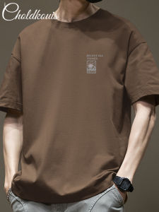 Short Sleeve T-Shirt Mens Japanese Style Simple Pure Cotton Heavy Weight T-shirt Loose Trendy All-Match American Casual Top Clothes Summer