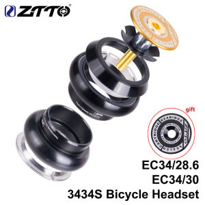 ZTTO | ZTTO MTB Bike Road Bicycle Headset 3434S 34mm EC34 CNC 1 1/8 28.6 Straight Tube fork Internal 34 Conventional Threadless Headset