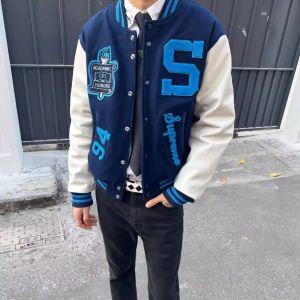 FLICBS | American Style Letter Embroidery Baseball Jacket for Couples