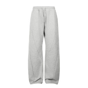 STK SmallTown Kid Casual Loose Knitted Straight Leg Pants Youthful Style Fashionable Trendy Brand Autumn Season Pure Color