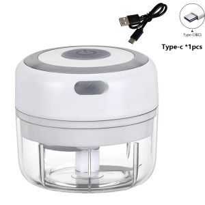 100ml/250ml Electric Mini Garlic Press Chopper - Rechargeable USB Masher with Powerful Lithium Battery Easy Meat Grinder