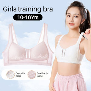 KUCHAR Training Bra for Girls 10-16 Shockproof Bralette with Breathable Hole Fixed Padded Wireless Sport Vest Underwear