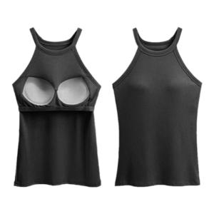 Pure Cotton Halter Neck Vest Womens Style with Chest Pad Inner Wear Slim Fit Workwear Sleeveless Top Backless Bra Integrated