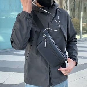 Outdoor Waist Bag for Men Chest Bag Leisure Trendy Multi-Function Crossbody Bag Phone Storage Shoulder Bag