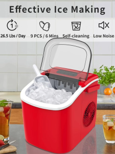 Automatic Ice Maker Machine Philippines Portable 7KG 24H 26LBS 6-8 Mins Bullet Ice Cube Low Power Auto Clean
