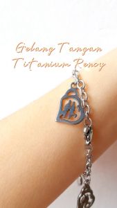 Lovelybutik - Gelang Titanium Anti Karat / Rency Gelang Tangan Wanita Titanium Ukuran 18 cm Warna BONUS KOTAK PERHIASAN