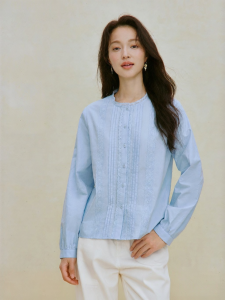 INMAN | Cotton Lace Ruffle Blouse