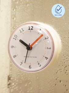 Bathroom Waterproof Kitchen Glass Wall Clocks Suction Cup Clock Fridge Magnet Clock round Shape Modern Simple Style PVC Disk