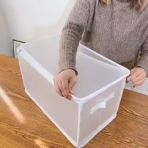 PP Frosted Bed bottom Storage box Clear High capacity Folding pillow quilt storage box Waterproof box