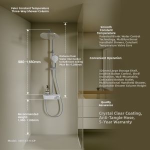 Kohler | Thermostatic Triple Water Outlet Shower Column Wall Mounted