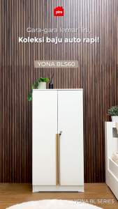 PIRA METROPOLIS - YONA BLS120 Lemari Pakaian 3 Pintu Full Rak