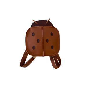 Girls Cute Ladybug Design Kids Baby Girls Boys Backpack PU Leather Outdoor Playing Brothers and Sisters Matching Storage Bags