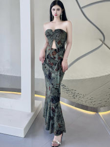 MUBEELE | ชุดแฟชั่นสไตล์จีนสำหรับผู้หญิงในฤดูร้อน ชุดกระโปรงยาวคลุมสะโพกพร้อมเสื้อเปิดไหล่เซ็กซี่ ชุดสองชิ้น ผ้าโพลีเอสเตอร์และยางยืด