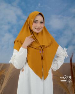 Jilbab hijab kerudung bergo krudung wanita dewasa jersey instan pita dada terbaru terlaris terkini modern kekinian murah viral 2022 Arrafi AR 679 couple mudah di bentuk cantik pet antem bahan stella ori premium cantik bayar di tempat COD gratis ongkir