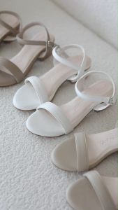 Elysian รองเท้ามีส้น 1 นิ้ว สูง รองเท้ามีส้น รองเท้าสูง รองเท้า ผ้าเสื่องสาร