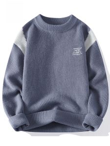 ROMON | Loose Fit Thickened Round Neck Knitted Sweater For Men Romon Brand Winter Casual Fashionable Long Sleeve Youth Active Style