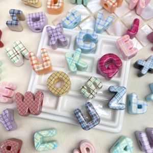 30/50/100pcs/20mm Large Holes Acrylic Alphabet Letter Beads for DIY Phone Chain Keychain Accessory Materials Loose Beads