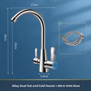 Hot Cold Water Single Hole Kitchen Faucet