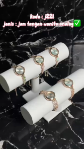 DRJ221 Jam Tangan Gelang Serut Wanita Stainless Steel Quartz Elegan Anti Air