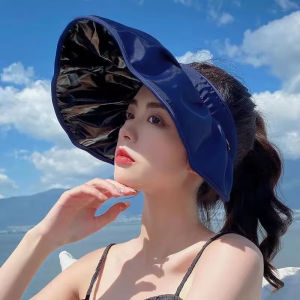 1pc Soft Foldable Summer Outdoor Beach UV Protection Sun Hat Shell Umbrella Hat Bucket Caps Hair Hoop