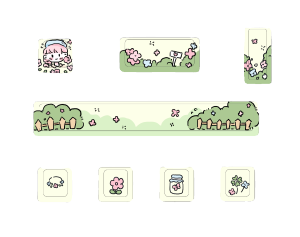 Cute SpongeBob Mechanical Keycaps Set of Eight Five-Sided Heat Sublimation PBT Plastic High Profile Universal Computer Keyboard