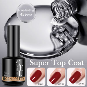 BORN PRETTY 15ml Super Top Coat Gel Nail Polish No Wipe Soak Off Semi Permanent For Nail Varnish Long-Lasting Nail Art Manicure