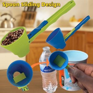 🔥Wishwa👍 Coffee Scoop Funnel Milk Powder Spoon Sliding Design Kitchen Measurings Tool Accessories