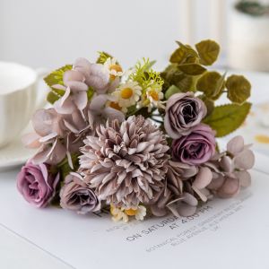 1PC Chamomile Combination Artificial Flowers For Festival Wreath Home Dining Table Bonsai Decoration Wedding Arch Accessories