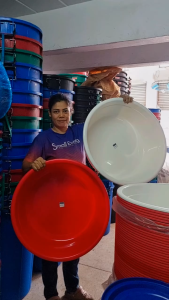 Small Evting กะละมัง พลาสติก ใบใหญ่ FUJIHOME รุ่น BS-590 ขนาด 59 ซม. สีขาว อย่าลืม !! กดติดตามร้าน "รับส่วนลดเพิ่ม" กะละมังพลาสติก กะละมังทรงกลม กะละมัง