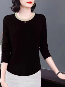 HUAXUNRAN | Cotton Long Sleeve T-shirt for Plus Size Women